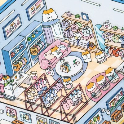 Plus Size Third-story Cabin Scene DIY Sticker Highly Playabl