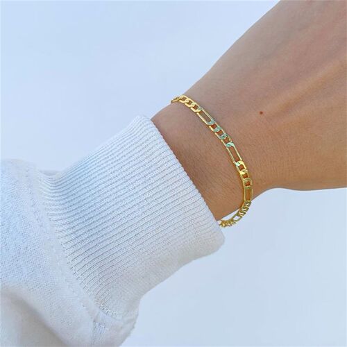Gold Color Bracelet Stainless Steel Twist Cuban Chain Bracel