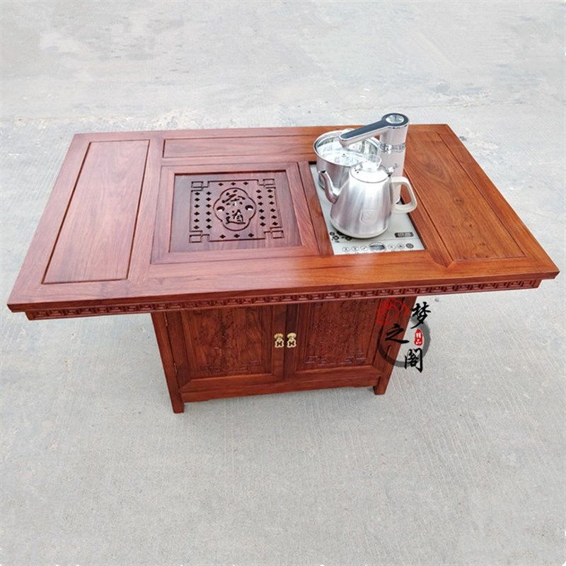 红木家具花梨实木功夫茶台刺猬紫檀大玲珑茶桌小户阳台茶几茶水柜,住宅家具,茶几,淘宝优惠券,粉丝福利购,淘宝优惠卷
