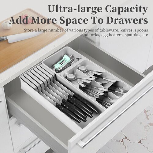Expandable Kitchen Cutlery Organizer Set KnifeForkSpoon Sepa