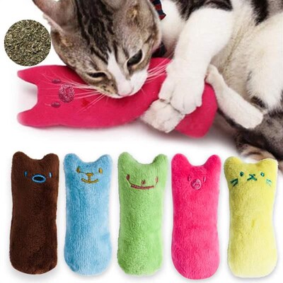 Teeth Grinding Catnip Toys Funny Interactive Plush Cat Toy P