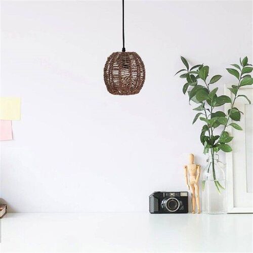 Table Lamp Imitation Rattan Lampshade Bulb Wicker Creative