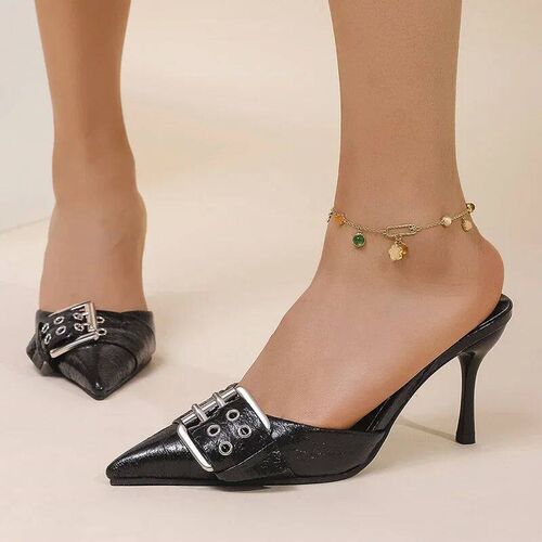 High Heels Pointed Toe High Heel Mules Slippers Women Fashio