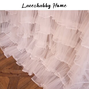 洛可可蕾丝荷叶边蛋糕边窗帘纱帘窗纱 复古风格 LCESHBBY新款 法式