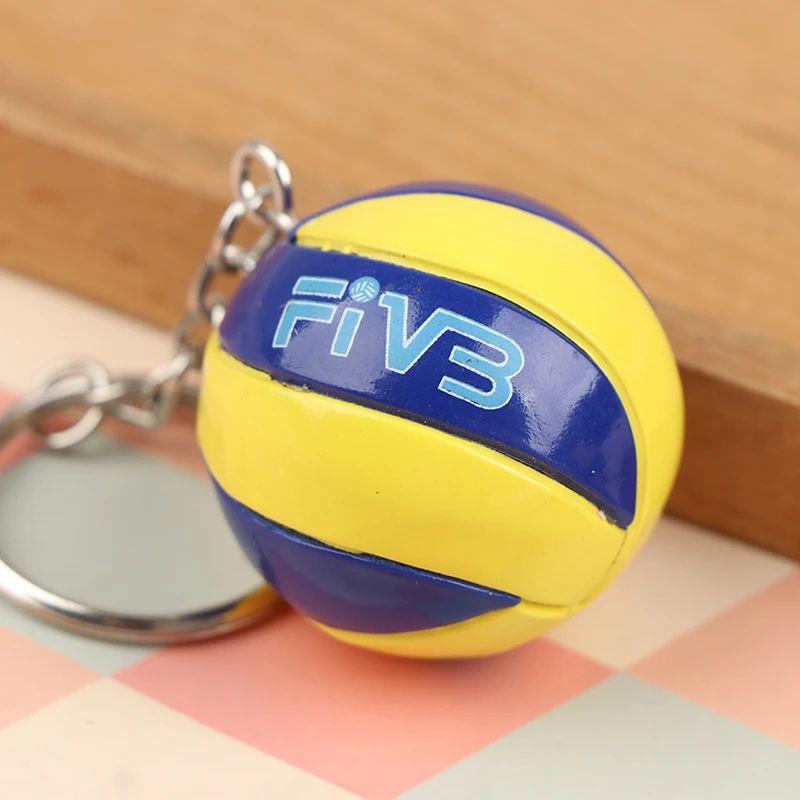 1xFashion PVC Volleyball Keychain Ornaments Business Volleyb - 实物图