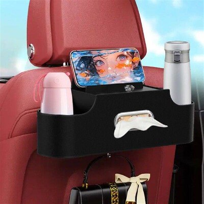 4-In-1 Car Seat Back Storage Bag Hanging Hooks Vehicle