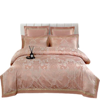 European-style Wedding Jacquard Tencel Satin Bed Skirt Bed C