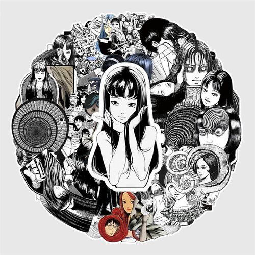10/21/49/50/56/60/110Pcs Horror Comic Sticker Black and Whit