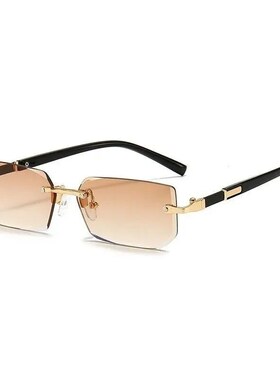 Retro Sunglasses Men Brand Designer Fashion Rimless Sun Glas