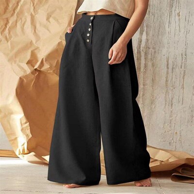 Highwaisted Fashion Casual Wideleg Pants 2025 Autumn Pure Co