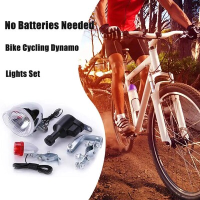 Bike Cycling Dynamo Lights Set Safety No Batteries Needed He