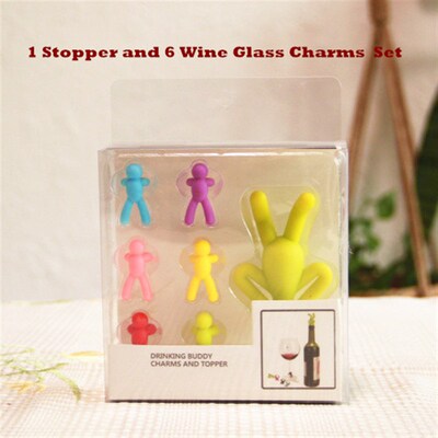 Wine Stoper Drink Marker Tags  Silicone Rubber Bottle Caps
