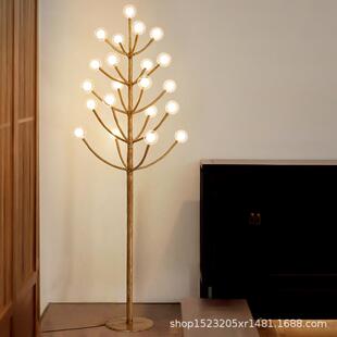 新枝中式复仿木树卧落地灯古客厅566沙发室书房床头灯具创意装饰