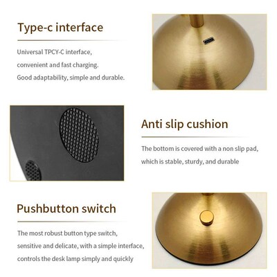 LED Table Lamp Touch Sensor Dimmable Desktop Night Light Rec