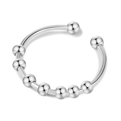 Stainless Steel DIY Beads Spinner Fidget Ring Anillos Fashio
