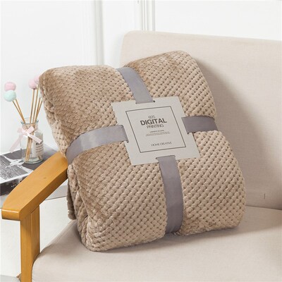 Plaid Bed Blankets Soft Warm Fluffy Throw Blanket Sofa ver C