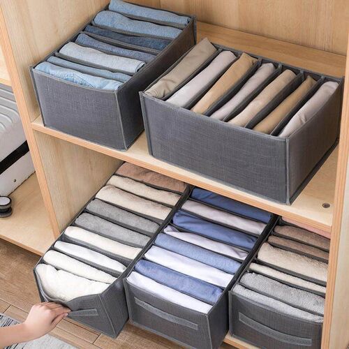 Jeans Compartment Storage Box Closet Organizer Clothes Separ