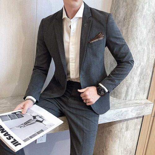 Spring Striped Formal Dress Two-Piece Business Slim Fit Suit