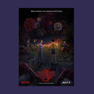 Stranger Things Poster Season 3 2 1 Characters Retro TV Mov