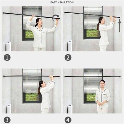 Adjustable Customizable Curtain Rod Extendable No Drilling