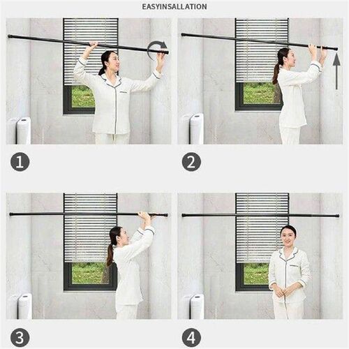 Adjustable Customizable Curtain Rod Extendable No Drilling