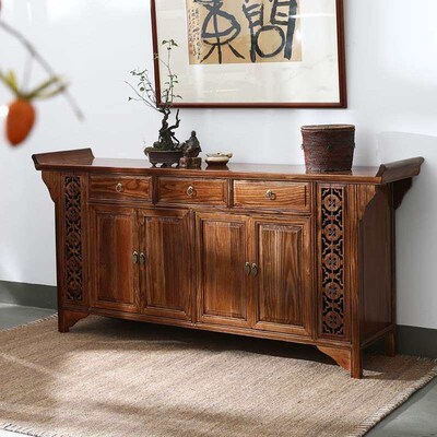 Solid Wood Sideboard Living Room Locker Hotel Elm Antique Me