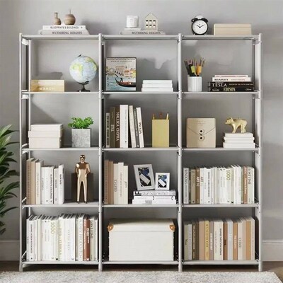 Multi-Layer Bookcase Square Storage Shelf Easy Assembly Book