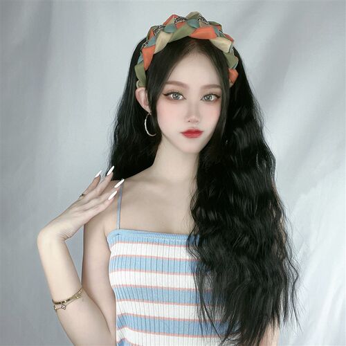 Hairband Half Wig Womens Water Wave Curly Simulation Long Ha