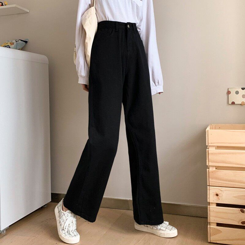 Women White Casual Jeans New Arrival 2021 Autumn Korean Styl图片