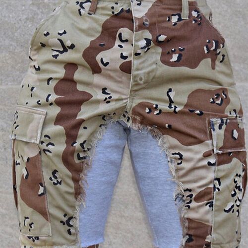 XIKTOP Camouflage Patchwork Shorts Women Summer Fashion Pock