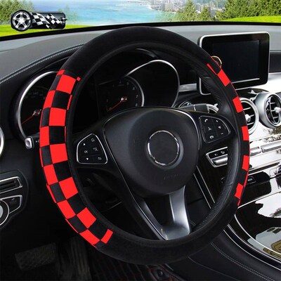 Plush Plaid Car without Inner Ring Steering Wheel ver Comfor
