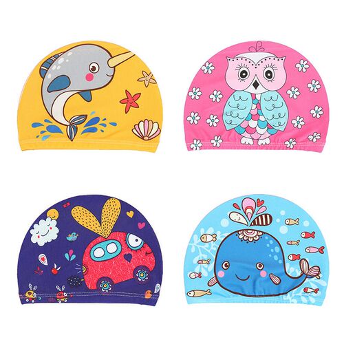 Swimming Cap for Children Elastic Fabric Cute Cartoon for Lo