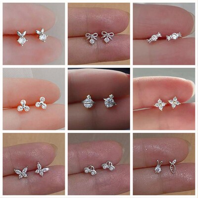 Korean Silver Plated Copper  Female Earings Small Planet Cry