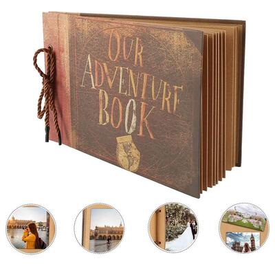Photo Album 11.6 x 7.5 Inch Expandable Retro DIY Album Scrap