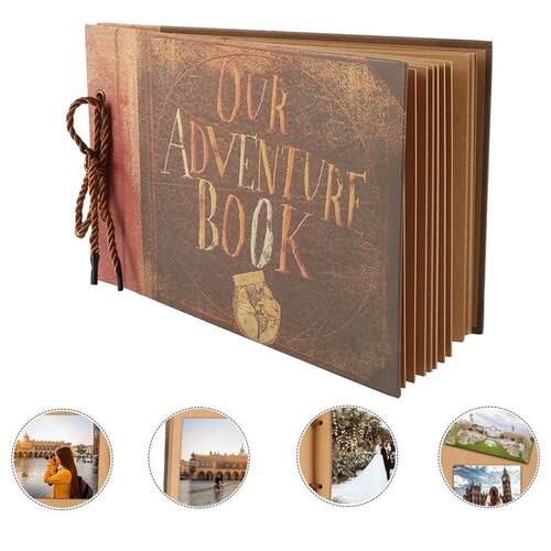 Photo Album 11.6 x 7.5 Inch Expandable Retro DIY Album Scrap