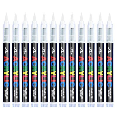 3Pcs White Marker Paint Pens set Permanent Brush Pen for Art