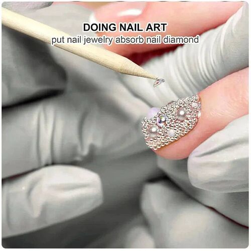 Wood s Cuticle Pusher Cuticle Remover Nail Art Tools Rhinest