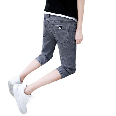 Summer Mens Denim Short Pants tendy Cropped Pants All-match