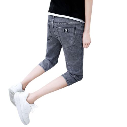 Summer Mens Denim Short Pants tendy Cropped Pants All-match