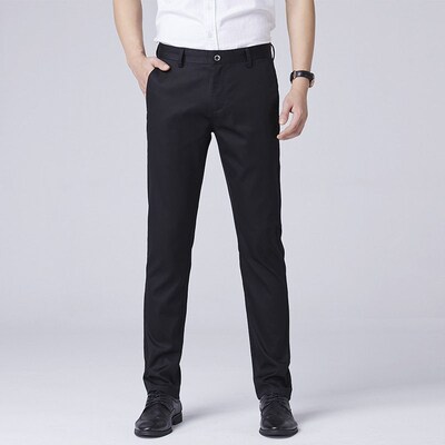 Ice Silk Casual Pants Stetch Pants Mens Slim-fit Large Size