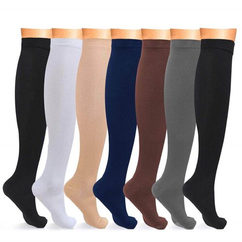 Compression Stockings Solid Color Pressure Varicose Vein Sto