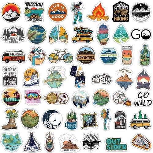 50/100PCS Outdoor Explore Mountain Climbing Stickers Laptop