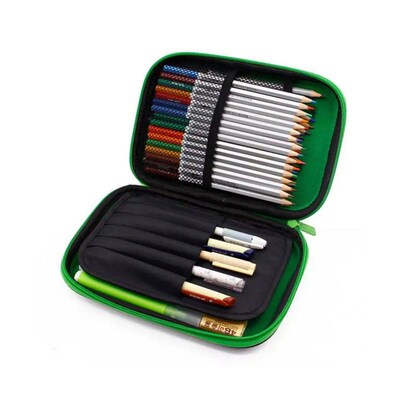 Mosaic PU Pencil Case EVA Stationery Storage Bag with Compar