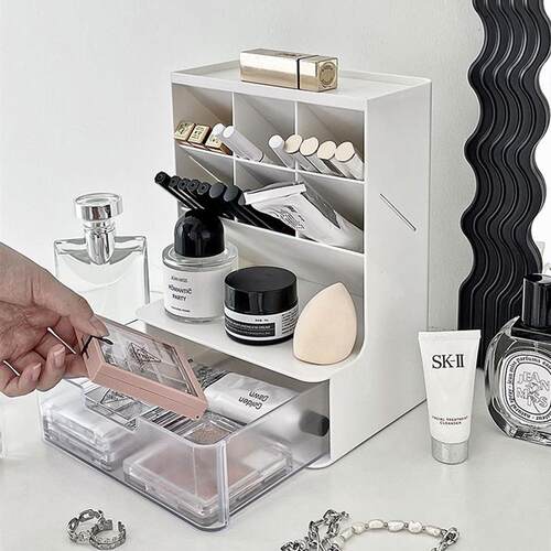 Makeup Organizer Cosmetic Storage Box Drawer Type Desktop Fi