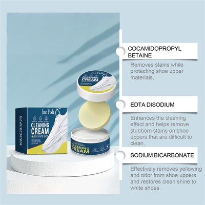 JUE FISH White Shoe Cleaning Cream - No-water-needed Multi-f