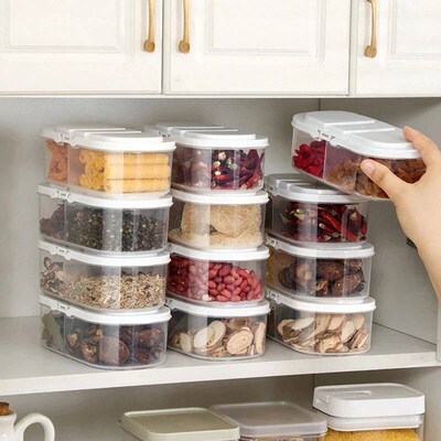 Double Compartment With Lid Food Dried Fruit Sealing Jar Mul