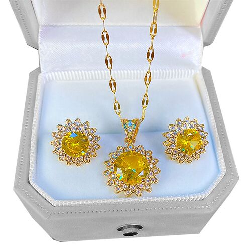 316L Stainless Steel Chain Micro Inlaid With Zircon Flower L
