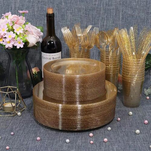 25 pcs disposable high quality clear plastic plates, perfect