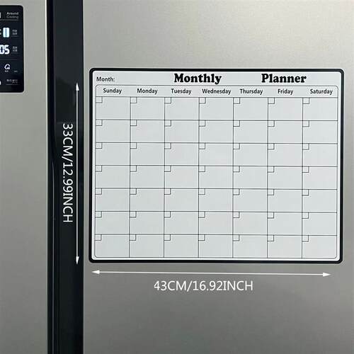 Magnetic Refrigerator Dry Erase Calendar Monthly Planner Whi