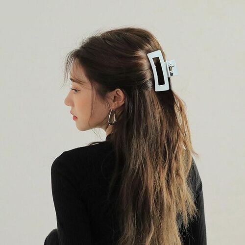 Vintage Hair Clips for Women Simple Claw Clip Blue Frosted B